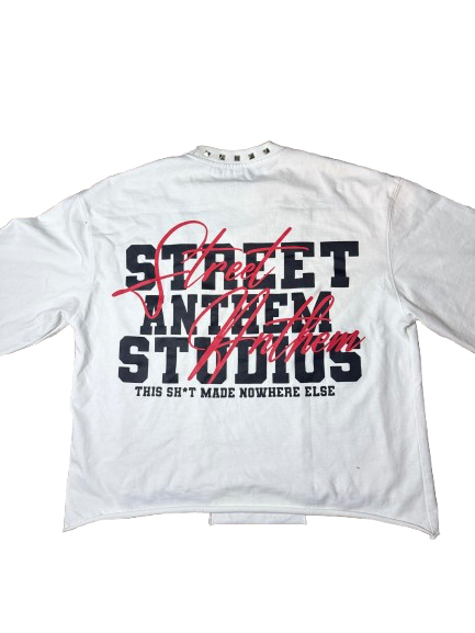 white uneven t shirt